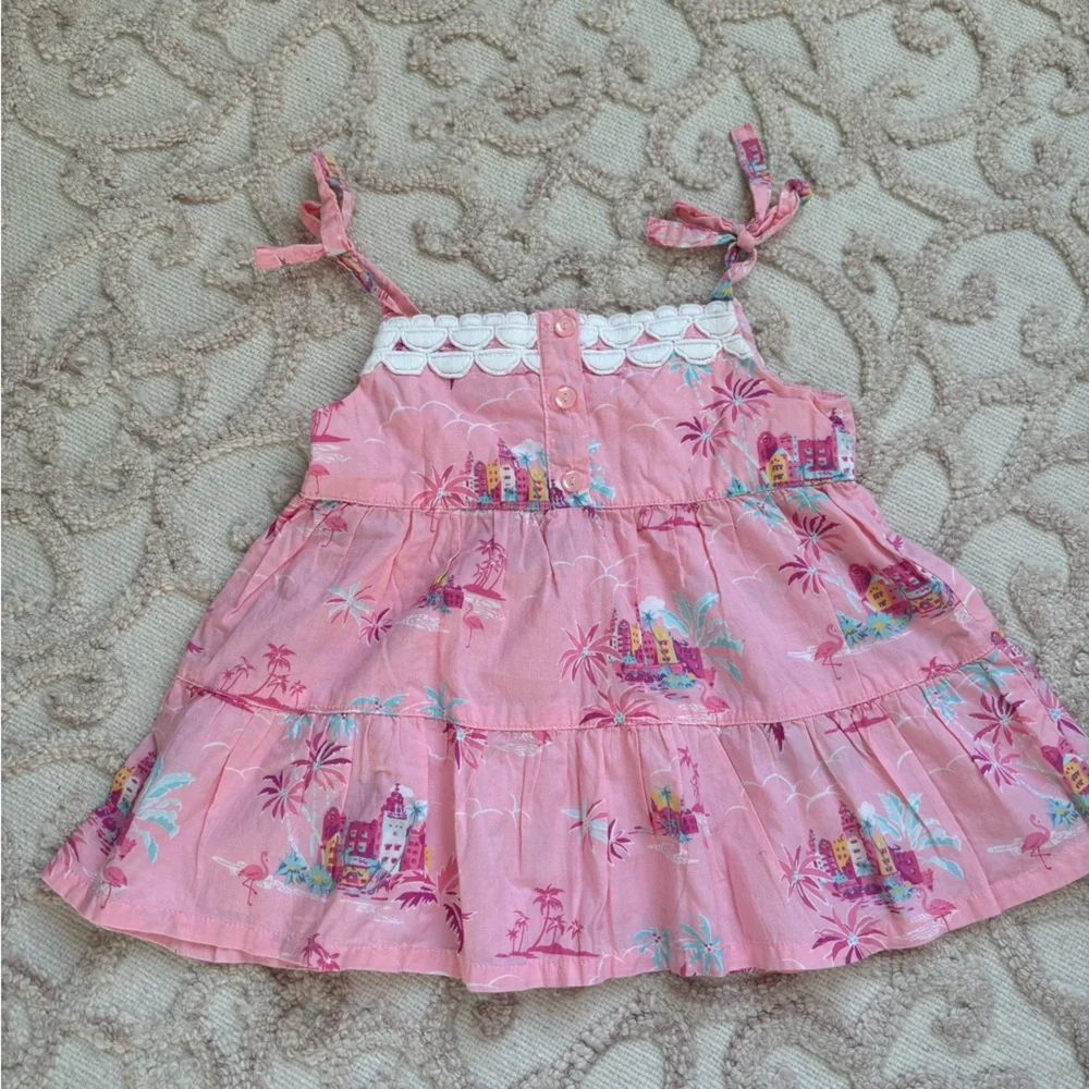 Janie and Jack Pink Tropical Dress - Picture 2 of 3